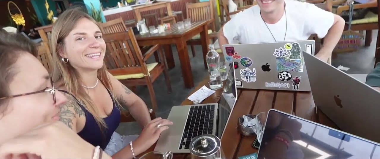 Two participants building together