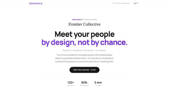 A branded community page
